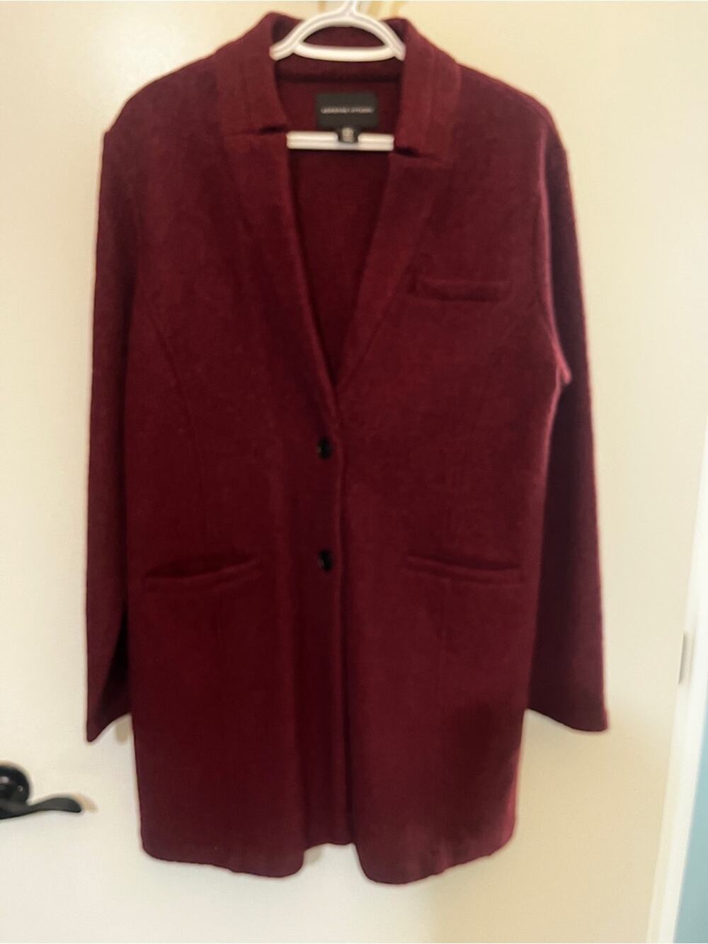 Adrienne Vittadini wool blend coat wine/burgundy sz M